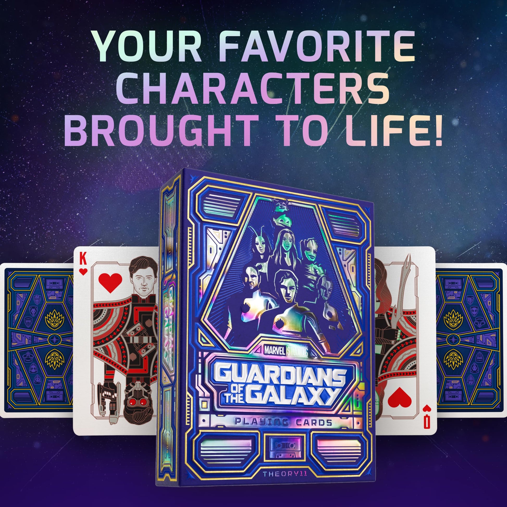 theory11 Guardians of The Galaxy Premium Playing Cards, Poker Size Standard Index, Luxury Playing Cards