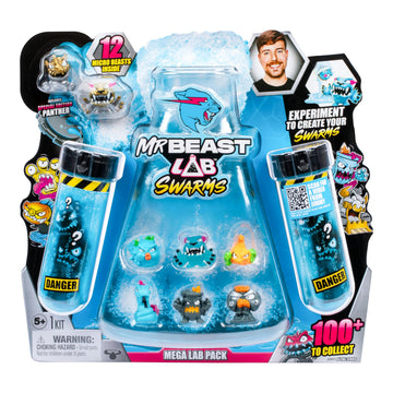 MrBeast Lab Swarms Mega Lab 12 Pk Chaos Chomper - Experiment by Adding Water, Shaking The Test Tube & Revealing 12pk of 1" MrBeast Collectible