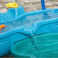 Step 2 Spill & Splash Seaway Water Table for Kids, Two-Tier Outdoor Kids Water Sensory Table with Umbrella, Ages 1.5+ Years Old, 11 Piece Water Toy