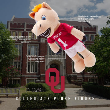 Plushible 14" University of Oklahoma Boomer Mascot Plush Figure Toy - College Football Plush Doll, Soft Stuffed Toy for Kids & Adults, Surface