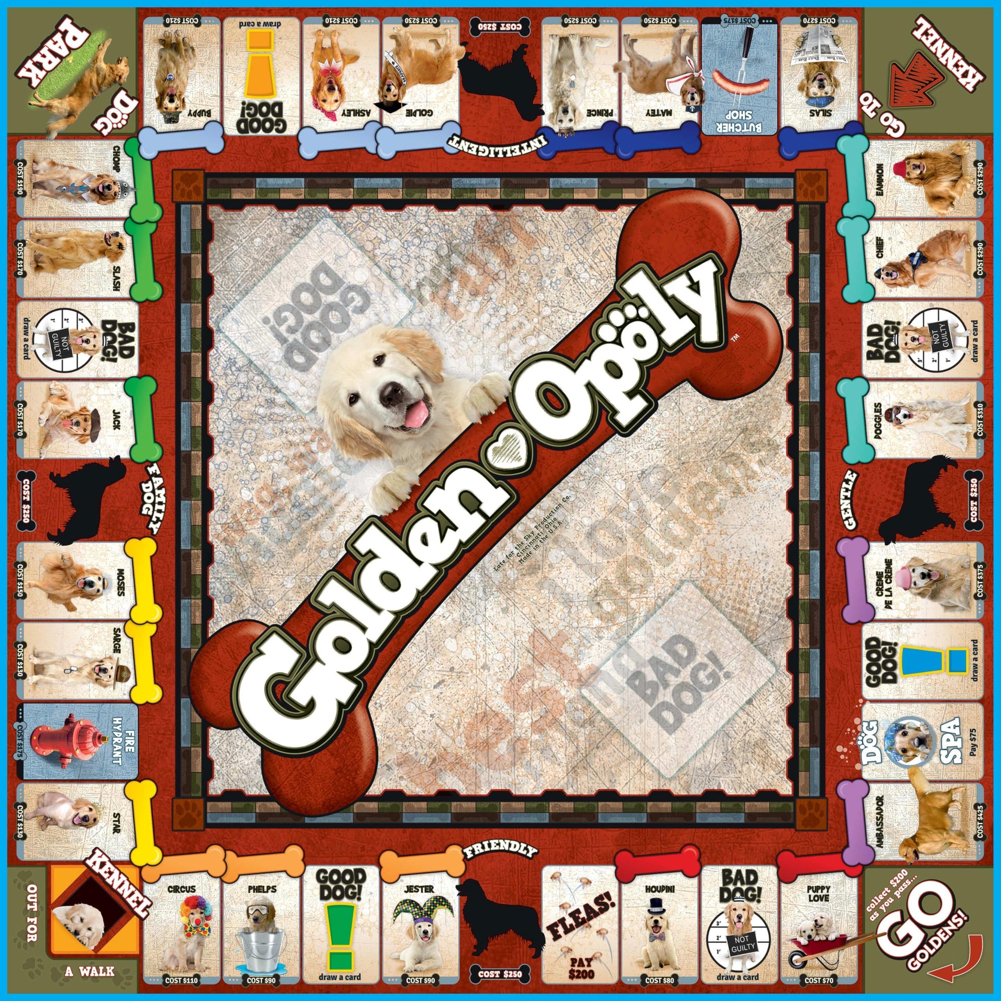 Late for The Sky Golden Retriever-Opoly Dog Board Game, Family Strategy Game for 2-6 Players, Ages 8+, Opoly-Style Gameplay, Gift for Dog Lovers