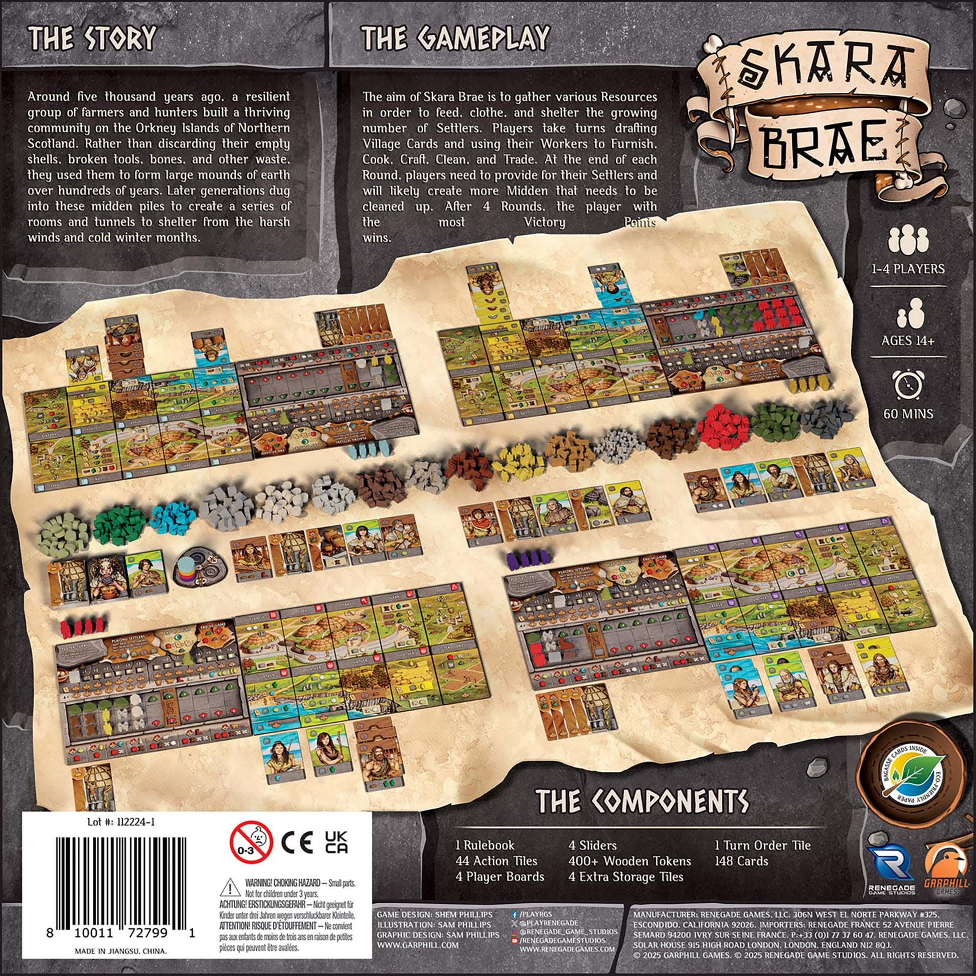 Renegade Game Studios Skara Brae Board Game Resource Management Strategy, Develop Village, Ages 13+, 1-4 Players