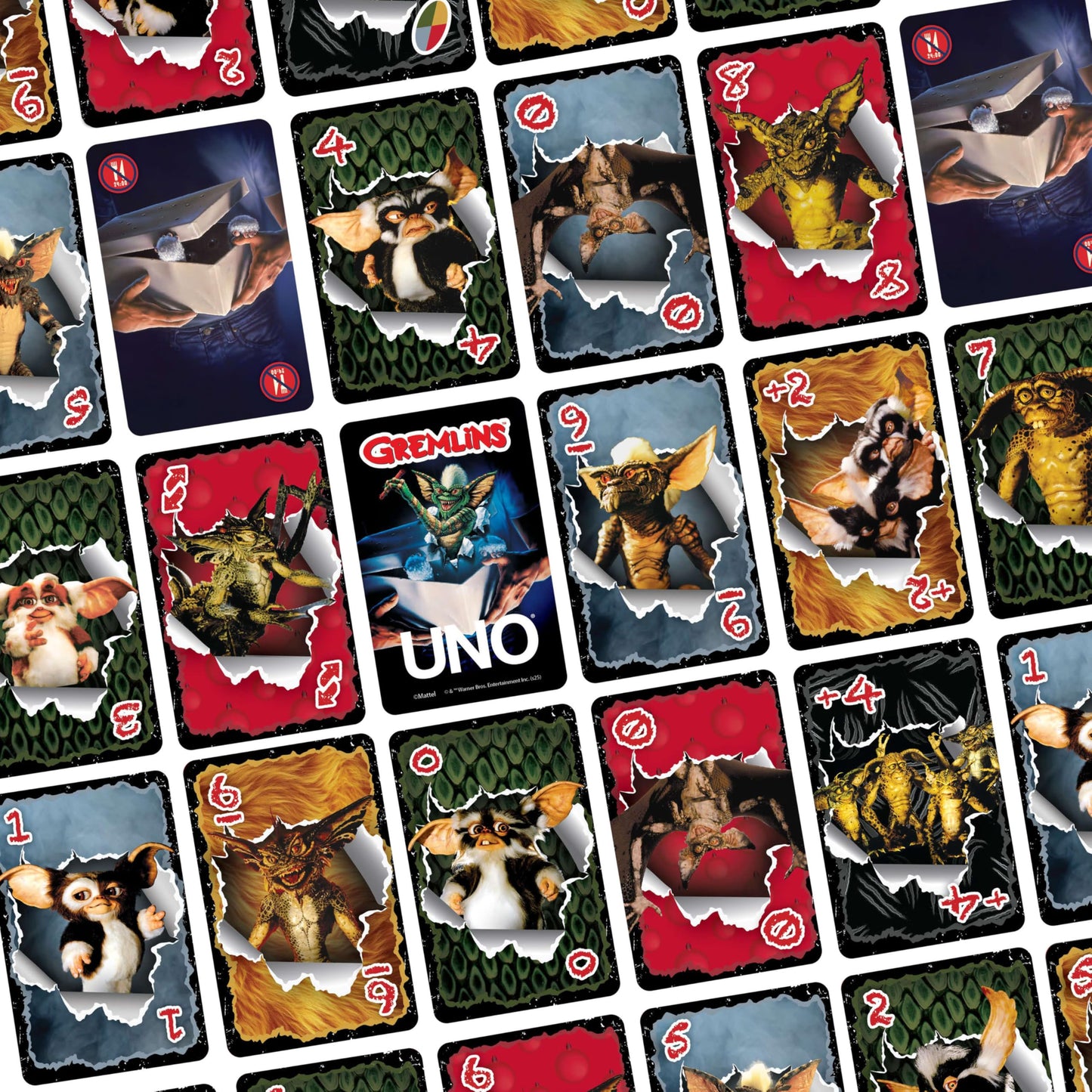 Mattel Games UNO Gremlins Card Game for Kids, Grown-Ups & Families, Travel & Camping for 2-10 Players Featuring Images from the Movie