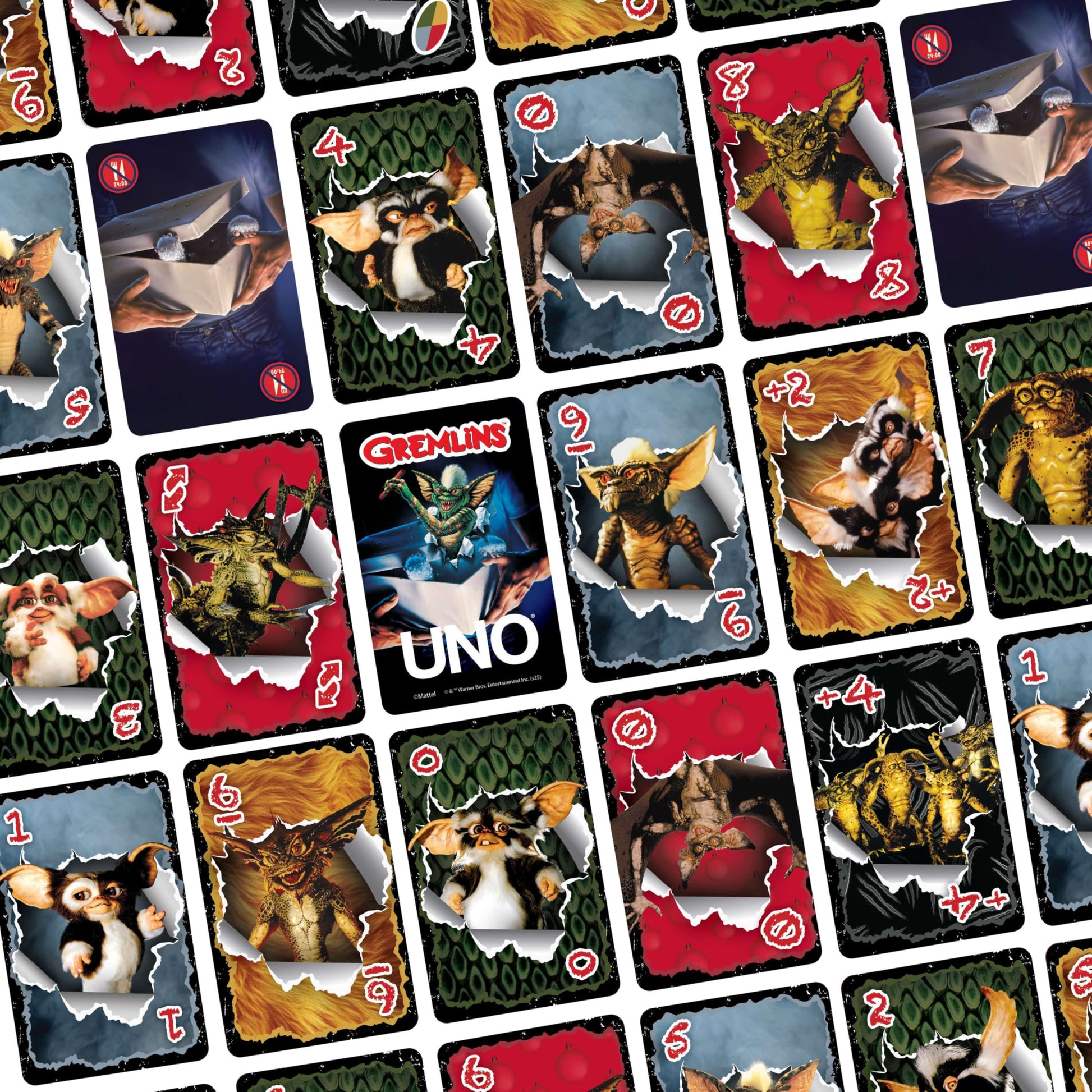 Mattel Games UNO Gremlins Card Game for Kids, Grown-Ups & Families, Travel & Camping for 2-10 Players Featuring Images from the Movie