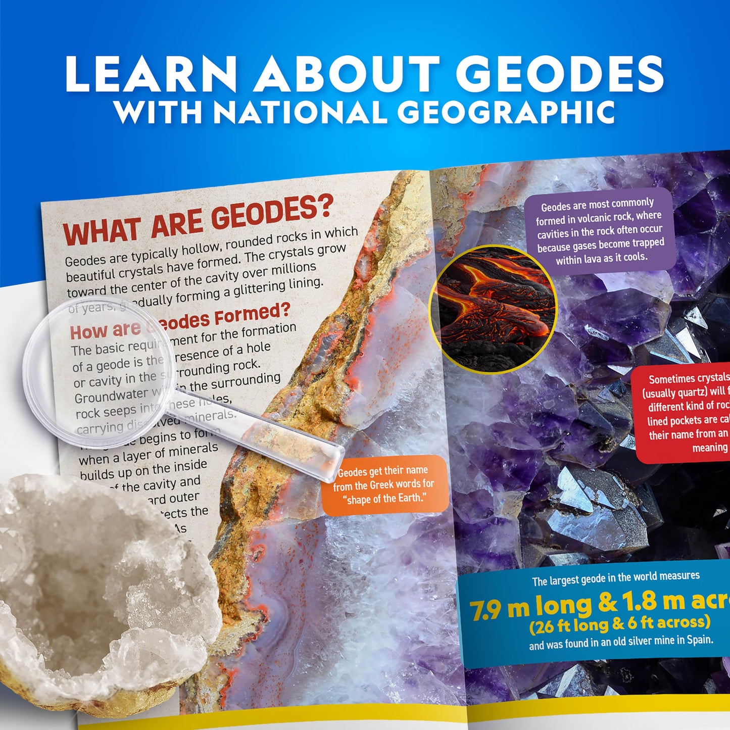National Geographic Break Open 15 Premium Geodes Science Kit for Kids