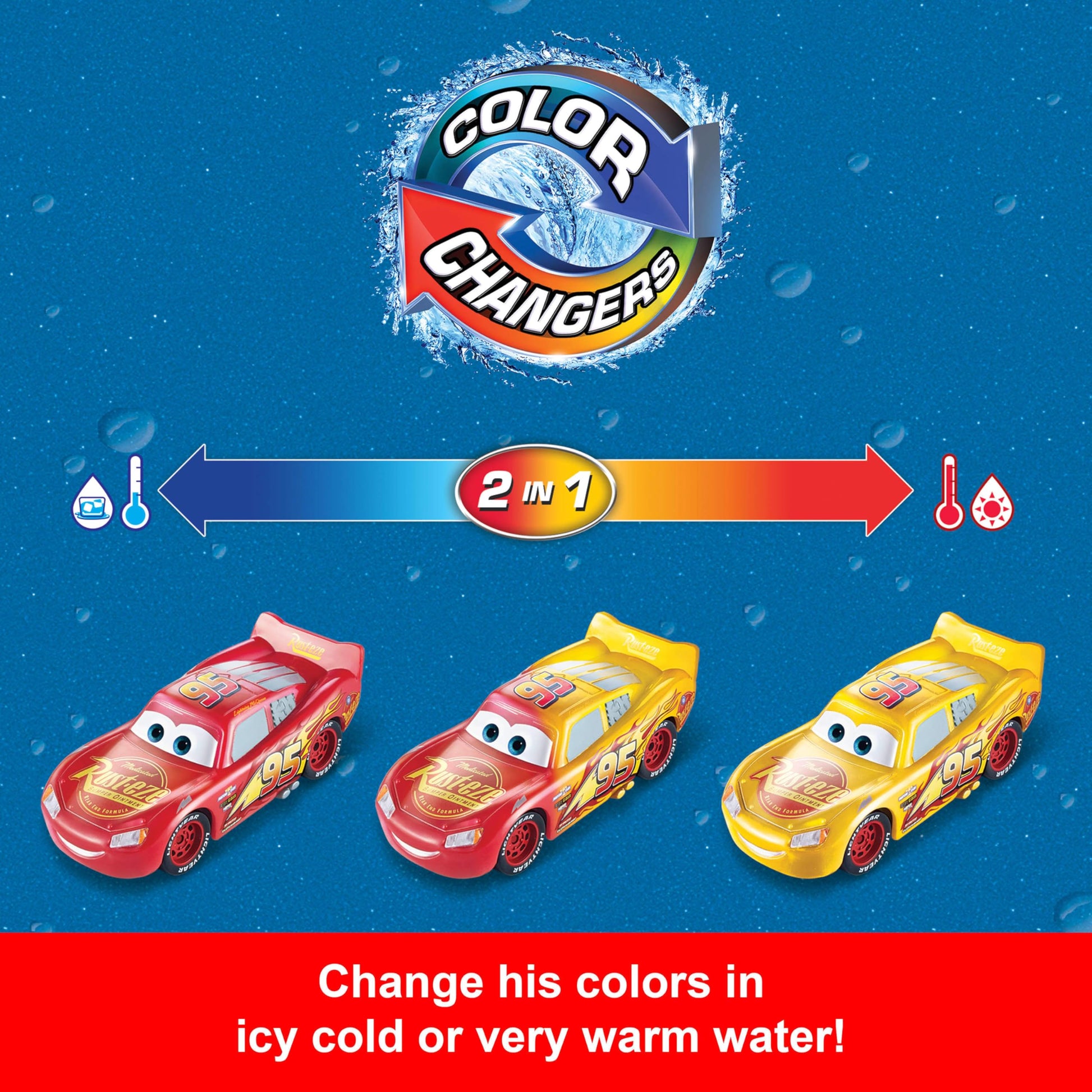 Mattel Disney Pixar Cars Color Changers Collection, Toy Cars Change Color with Water