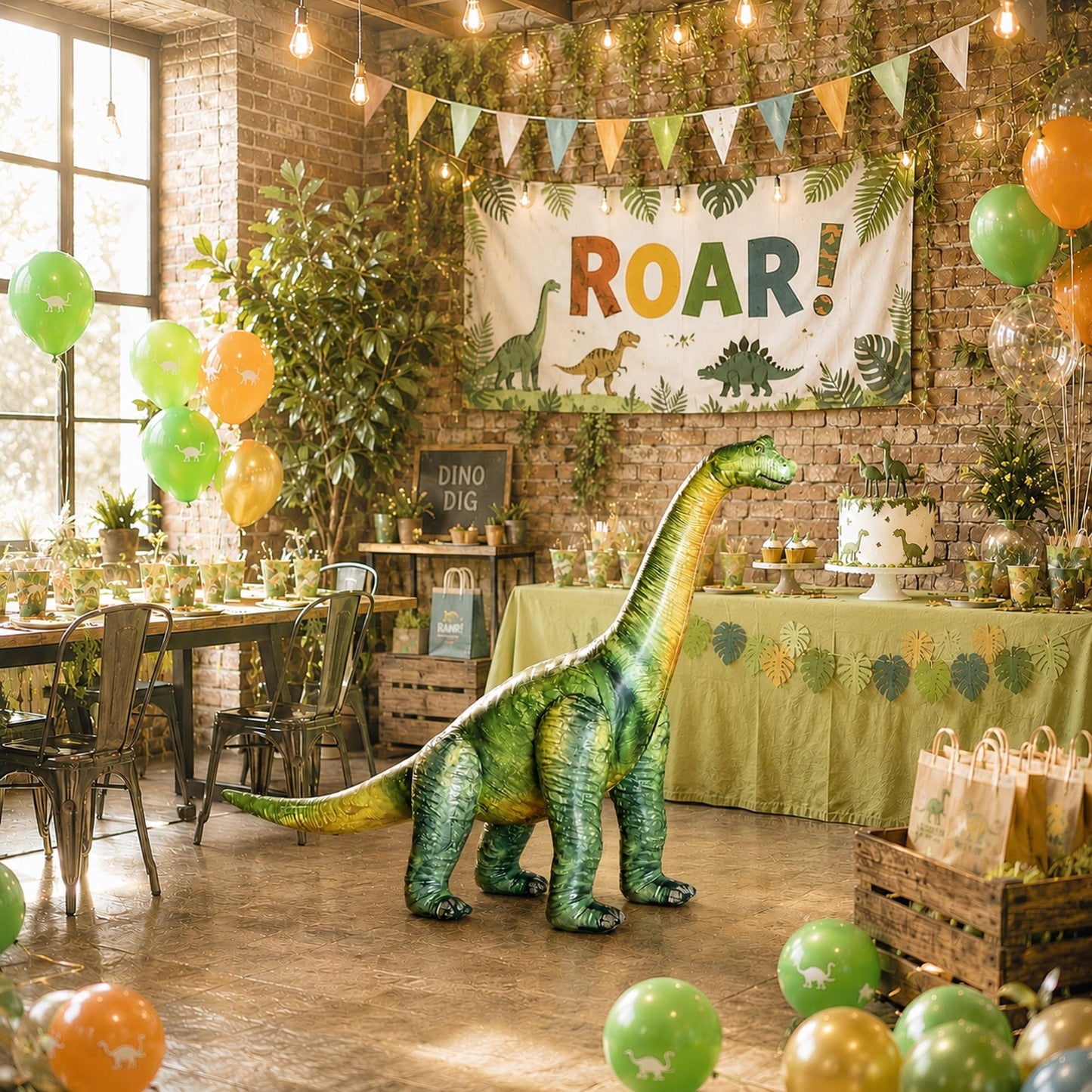 Jet Creations Inflatable Brachiosaurus, 49" Long, Realistic Dinosaur