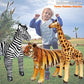 Jet Creations Wildlife Safari Inflatable Animals 3-Pack - Giraffe 36", Zebra 32", Tiger 20" - Jungle Theme Party, Halloween & Fall Decorations, VBS