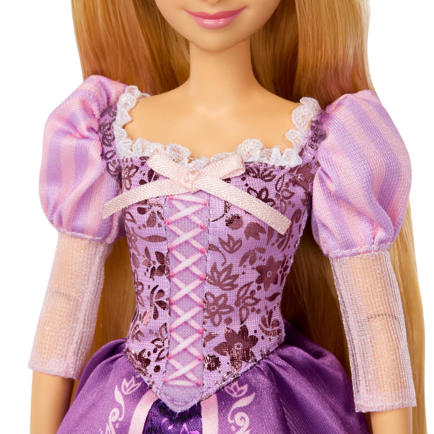 Mattel Disney Princess Rapunzel Sparkling Princess Fashion Doll with Long Hair, Removable Dress & Flower Hair Accessory, Inspired by Tangled Movie
