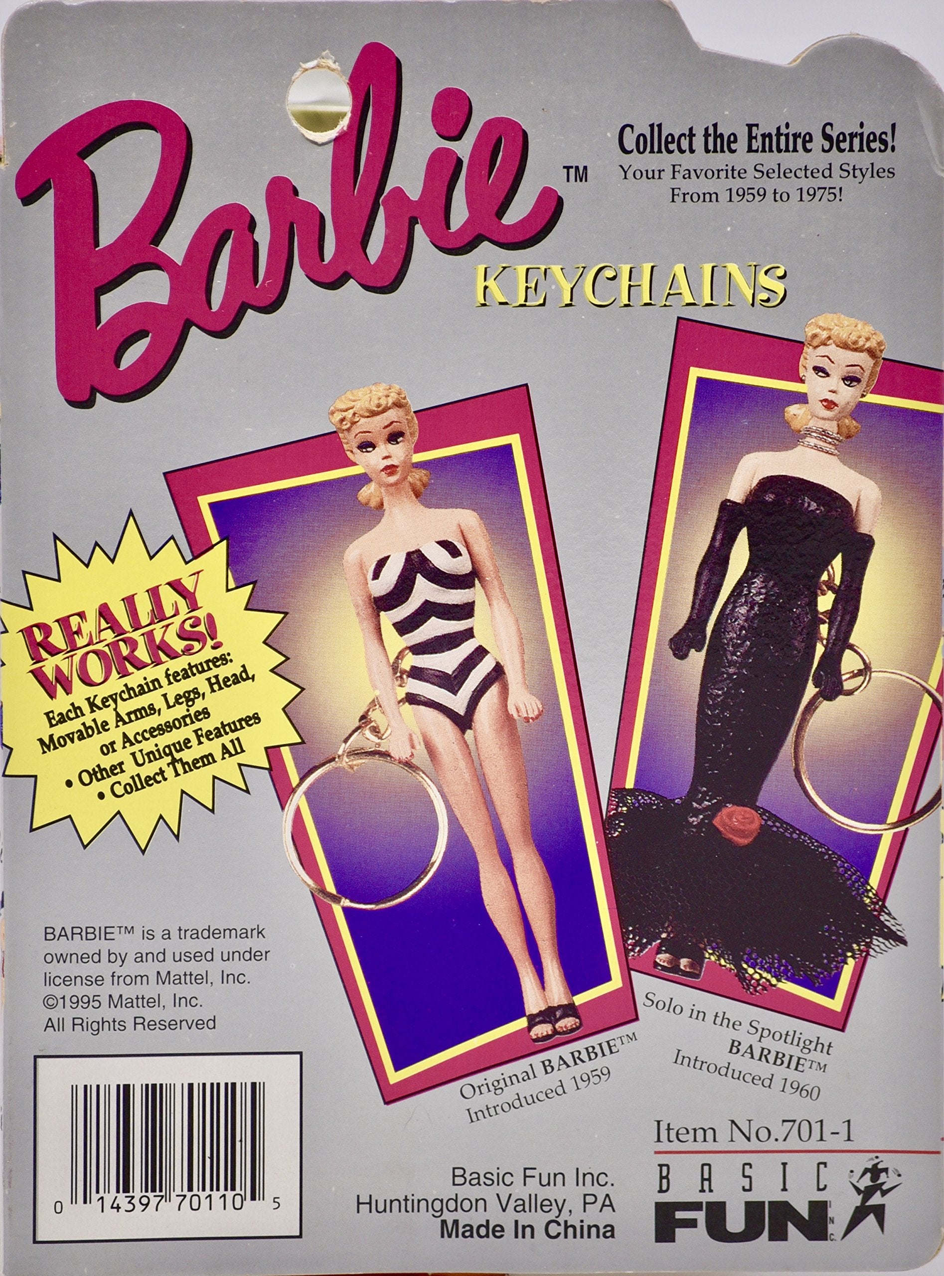 Blonde Barbie Solo in The Spotlight Keychain 1995 Nib