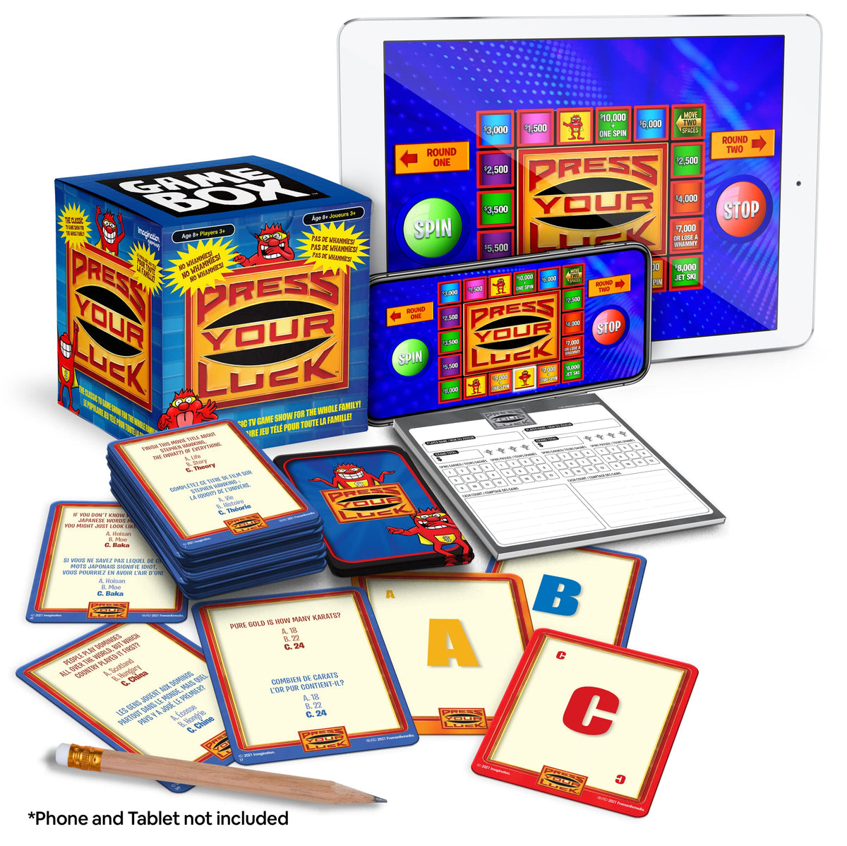 Imagination Gaming Press Your Luck Game Box, Full of Trivia, Tactics, Choices, & Chances, Play with Family & Friends, Classic TV Game Show