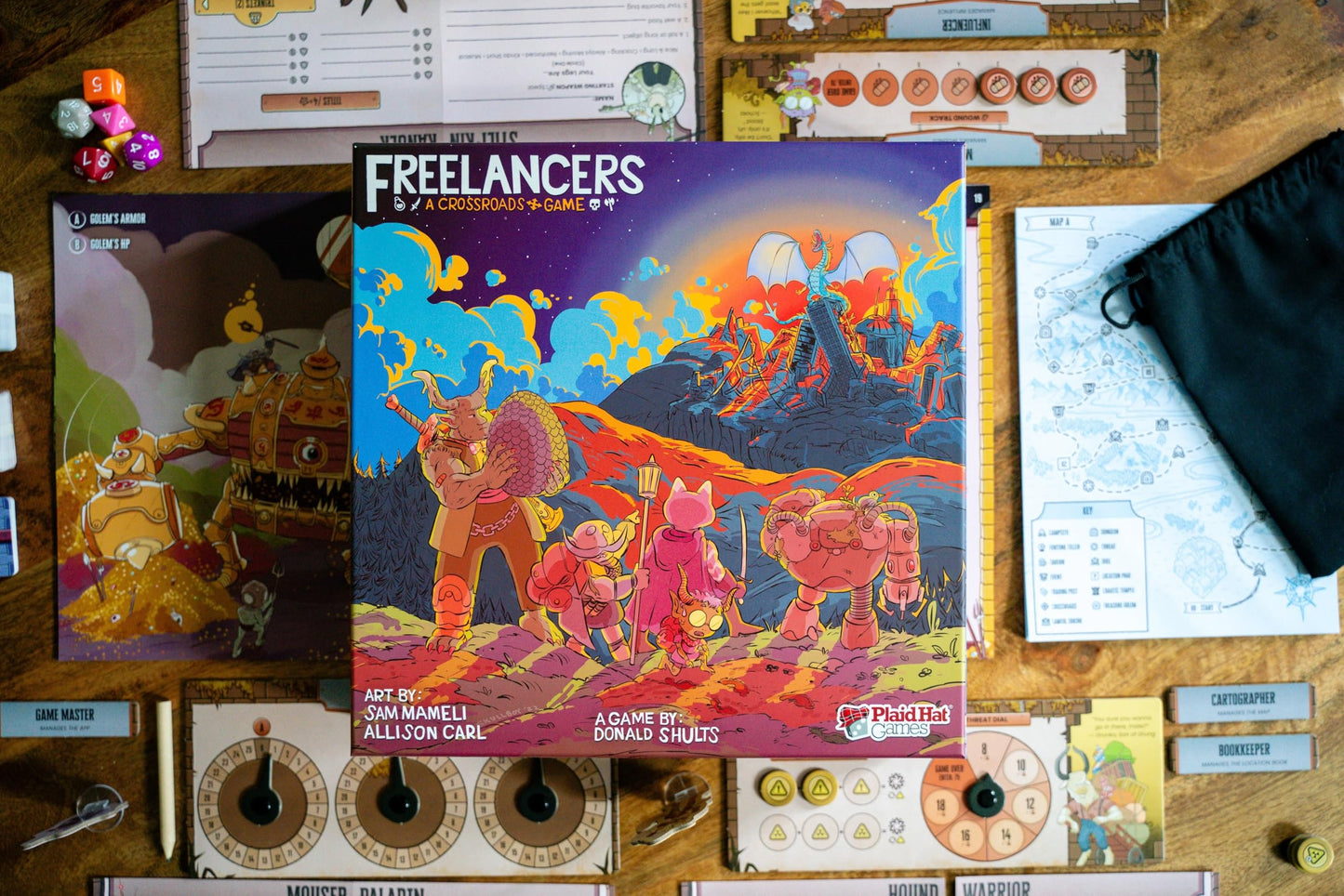 Plaid Hat Games Freelancers Board Game - Dive into a Post-Apocalyptic Gig Economy! Narrative Adventure Game, Fantasy RPG Game, Ages 14+, 3-7 Players