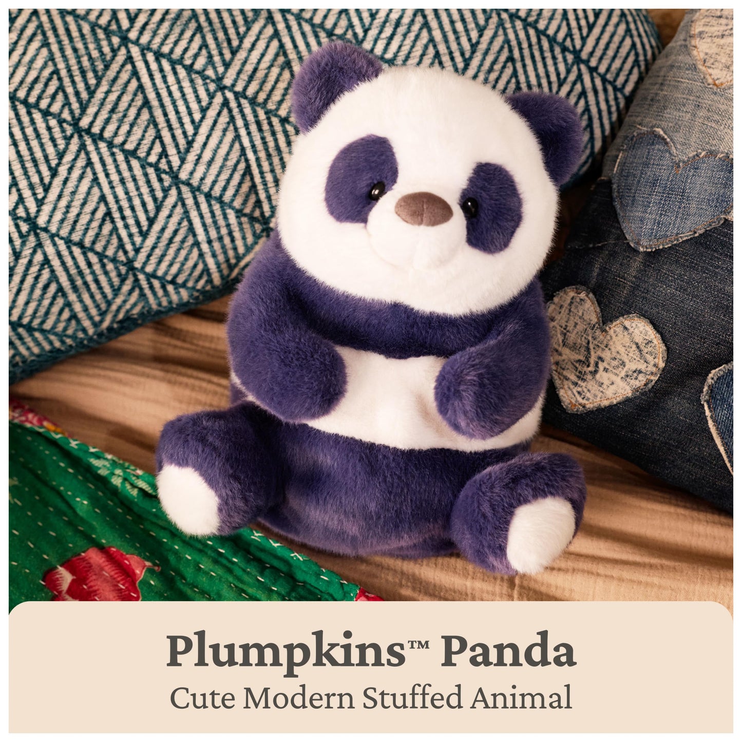GUND Plumpkins Panda 8-Inch Weighted Bottom Stuffed Animal Plush Toy
