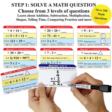 Think2Master Wacky Cards Practicing Math Including Addition, Subtraction & Multiplication.