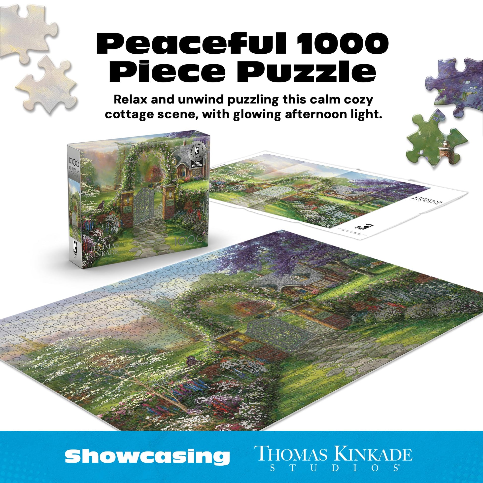 Buffalo Games Thomas Kinkade Hummingbird Cottage 1000 Piece Jigsaw Puzzles