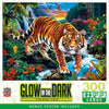 MasterPieces 300 Piece EZ Grip Tiger Puzzle, Glow-in-the-Dark Nighttime Fun - Stalking Tiger Artwork, Large Easy-Grip Jigsaw Puzzle Pieces