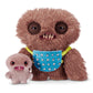 Fuggler Mini Rascals 9-inch Assortment Series 1 (Double Trouble) (Squidge (Brown - Long Pile) by ZURU, Funny Ugly Monster Plush Toy