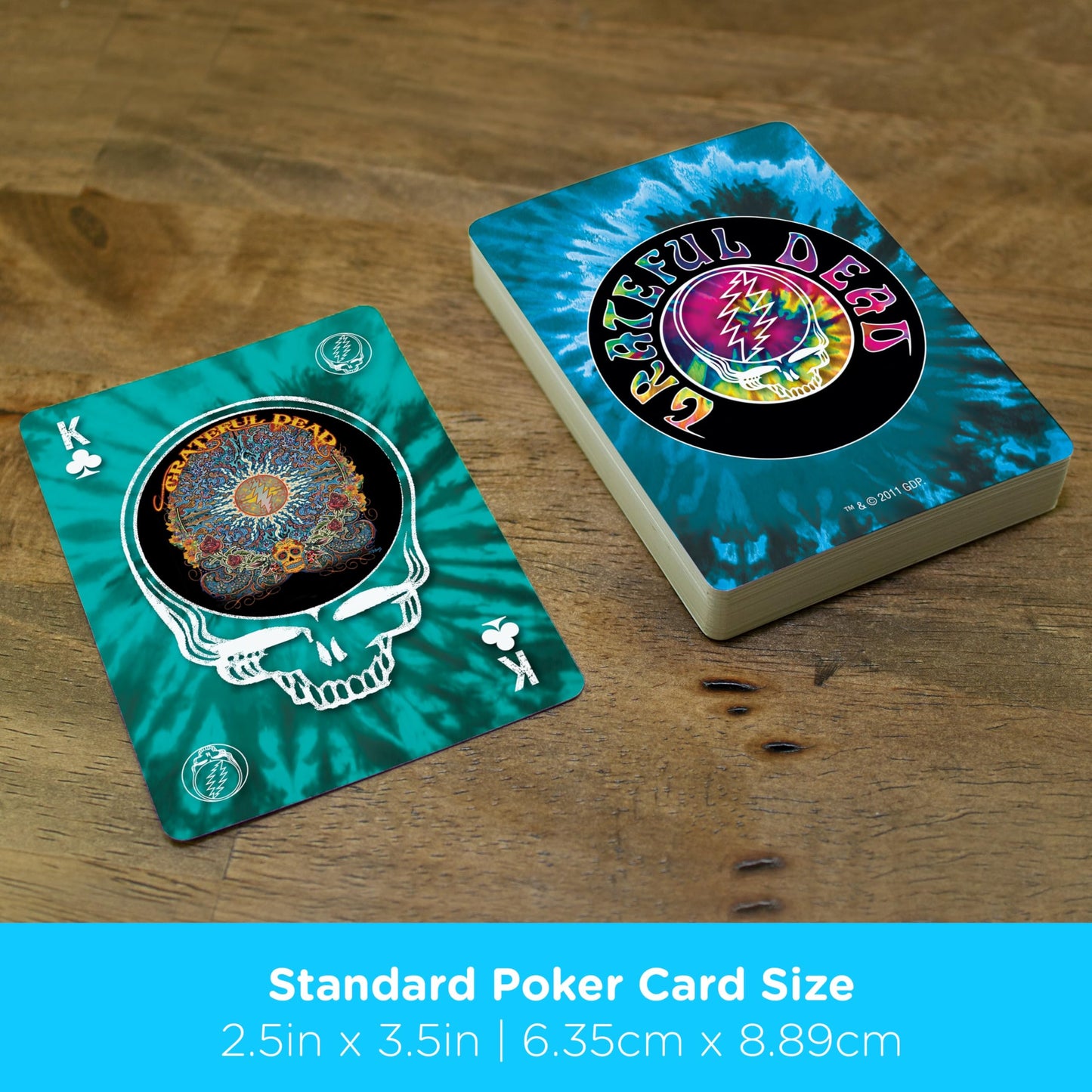 AQUARIUS Grateful Dead Playing Cards Standard Size - Themed Novelty Deck with 52 Unique Band Designs - Collectible Merchandise Gift for Teens
