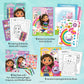 Gabby's Dollhouse Coloring Book Bundle - 4-Pack Activity Set with Coloring Books, Crayons, Stickers, Ages 3+