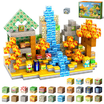 FXZYIXS Magnetic Blocks, 200-Piece Build Knight&Princess Magnet Game Set, Magnetic Tiles Building Blocks STEM Sensory Creative Toys Games for Toddler