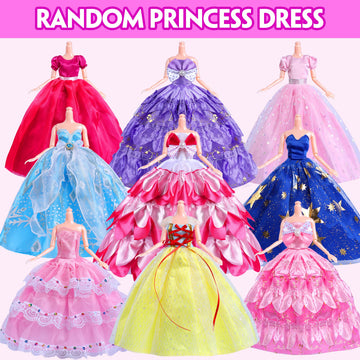110PCS Doll Clothes and Accessories for 11.5 inch Dolls -Princess Gowns, Fashion Dresses, Slip Dresses, Top, Pants, Jumpsuit, Swimsuits, Shoes