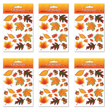 Beistle 24-Sheet Thanksgiving Fall Stickers, Festive Autumn Leaves & Acorn Sticker Pack for Harvest Party Favors, Scrapbooks and DIY Crafts