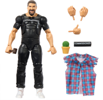 Mattel WWE Elite Collection Action Figure & Accessories, Series #102 Commissioner Foley 6-inch Collectible with 25 Articulation Points & Swappable