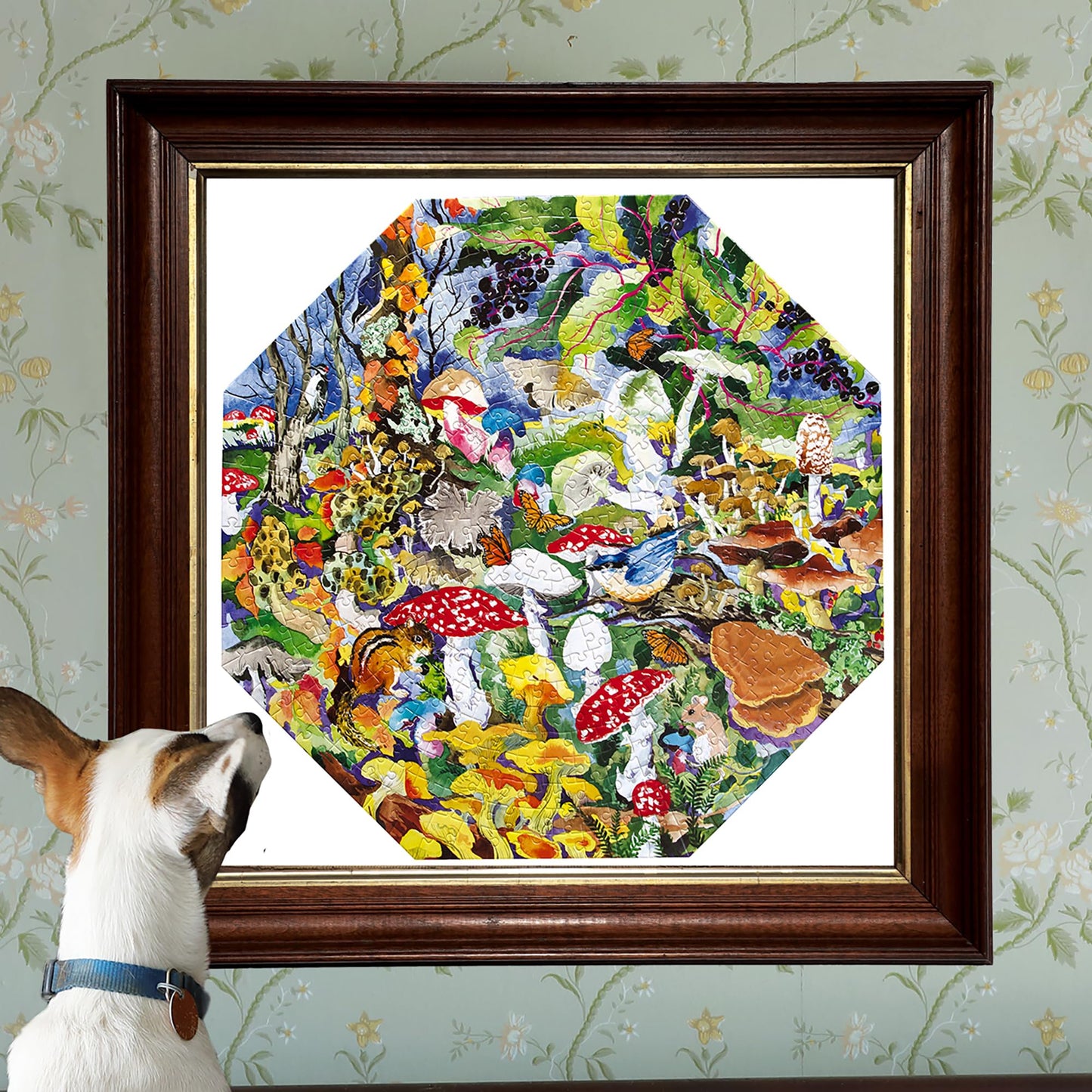 eeBoo Poisonous Mushrooms 500 Piece Octagon Jigsaw Puzzle, 20.3" x 20.3"