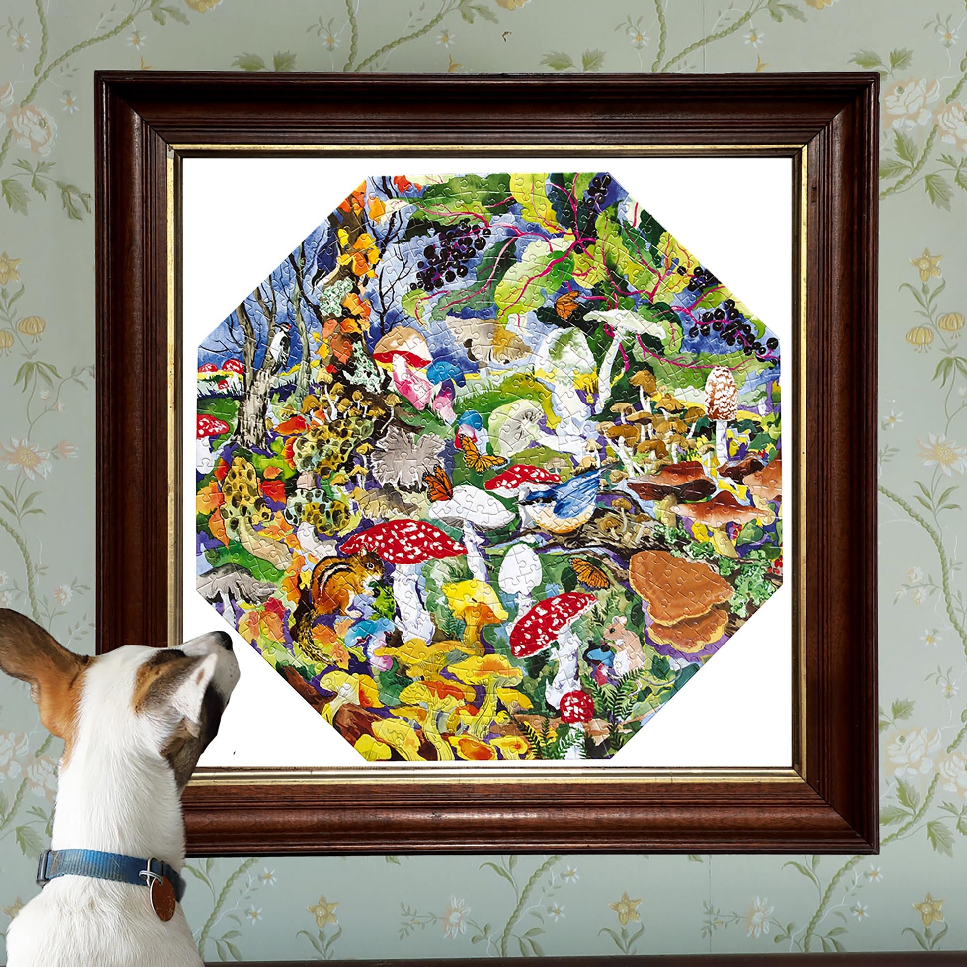 eeBoo Poisonous Mushrooms 500 Piece Octagon Jigsaw Puzzle, 20.3" x 20.3"
