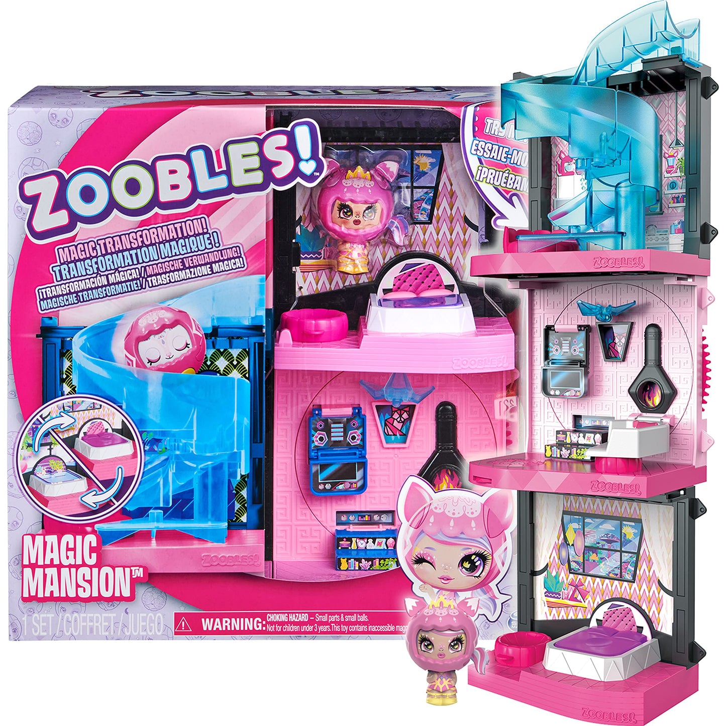 Zoobles 6061366 Modular Magic House Toy - Colourful Magic Balls Transformable into Fantastic Animals - 1 Z-Girlz Exclusive Figurine Included - 6061366