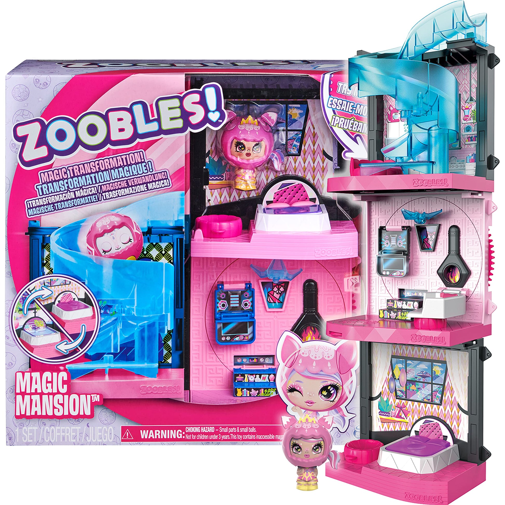 Zoobles 6061366 Modular Magic House Toy - Colourful Magic Balls Transformable into Fantastic Animals - 1 Z-Girlz Exclusive Figurine Included - 6061366