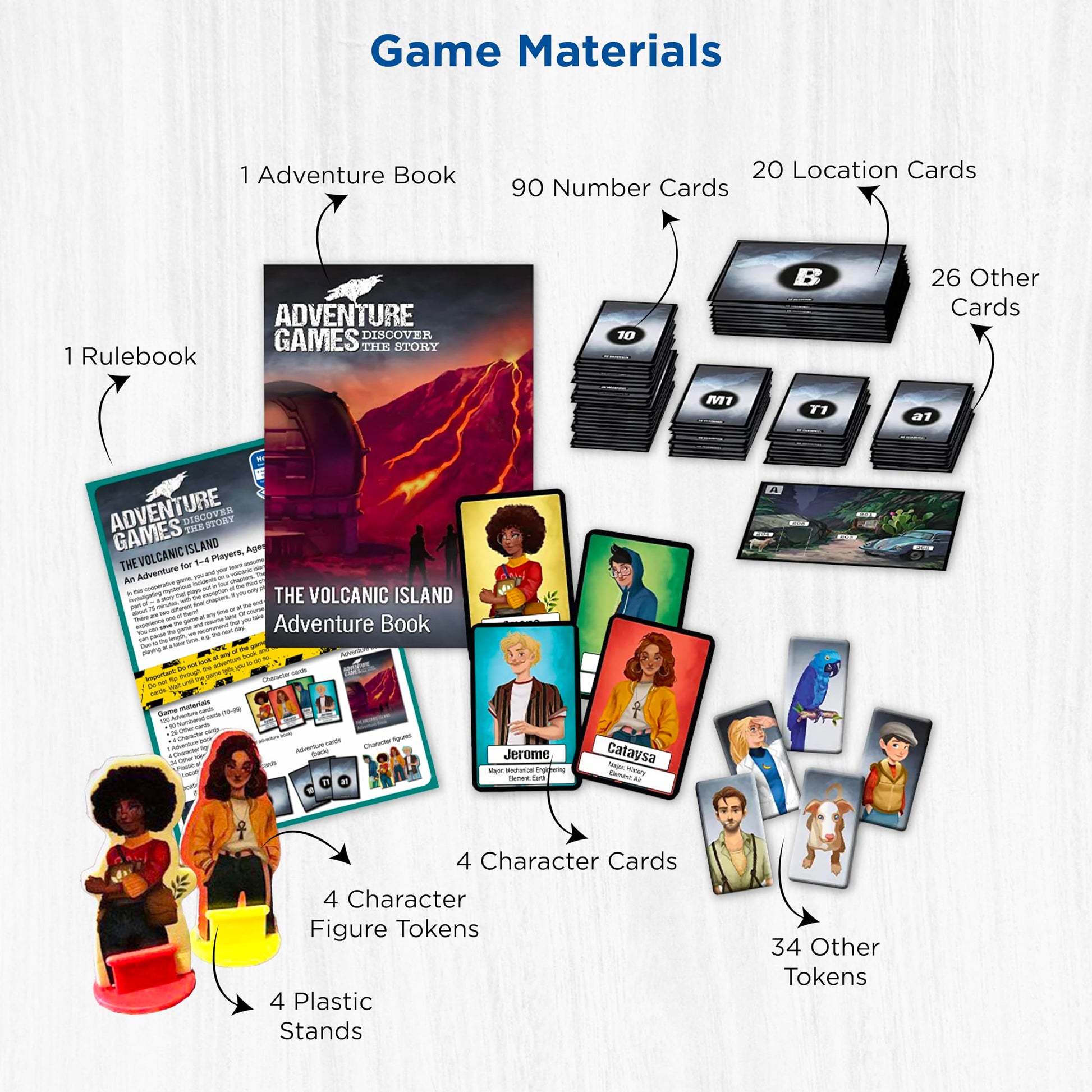 Adventure Games: The Volcanic Island | A Kosmos Game from Thames & Kosmos | Collaborative, Replayable Storytelling Game Experience for 1 to 4 Players
