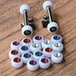 LEEFAI Fingerboard Wheels Hand Embedded Alloy Layer - Hot Finger Skateboard Wheels - Ultra Spin Bearings Wheels - 7.8mmx4.8 mm - White Wheels