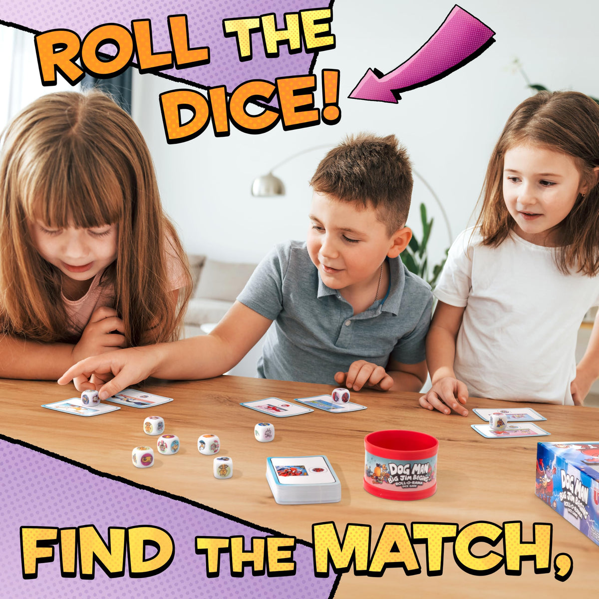 Dog Man Big Jim Begins Roll-O-Rama Dice Game, Family Game, Ages 6+