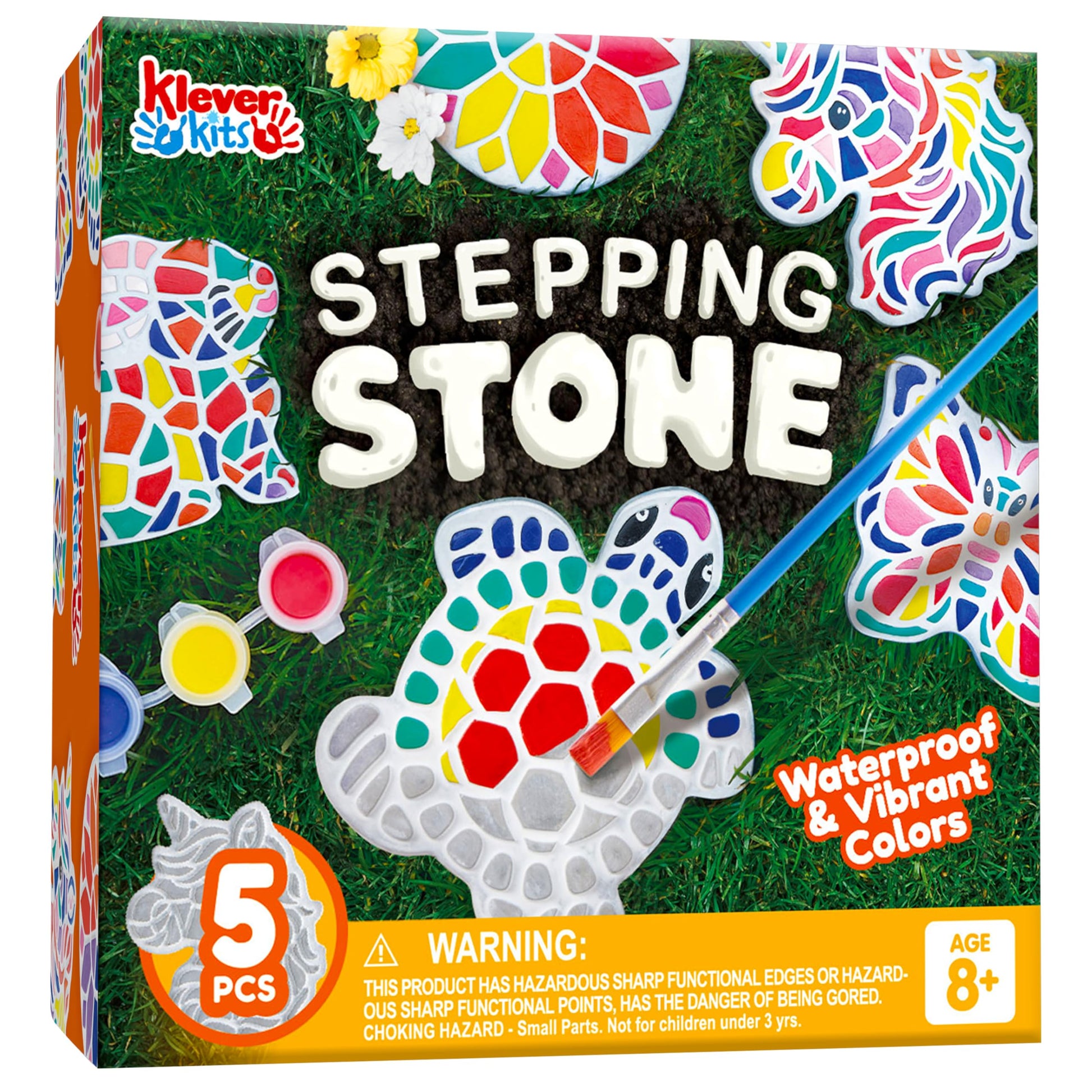 Klever Kits JOVA Stepping Stones Painting Kit for Kids - Paint 5 Garden Stones, Ceramic Garden Decor, Unicorn Craft Kits for Boys, Easter Crafts Gifts