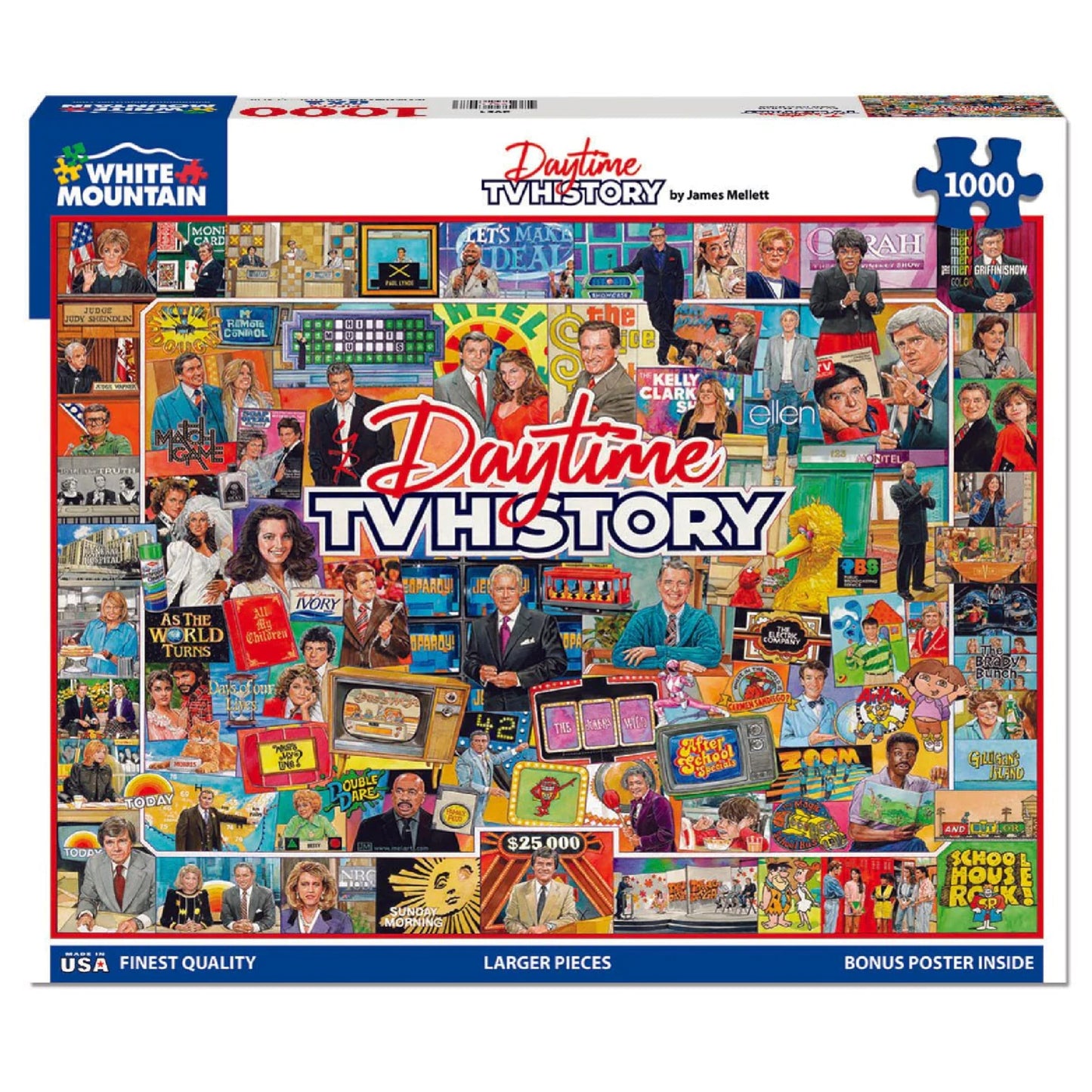 White Mountain 1000 Piece Jigsaw Puzzle Fun Retro, Daytime TV History