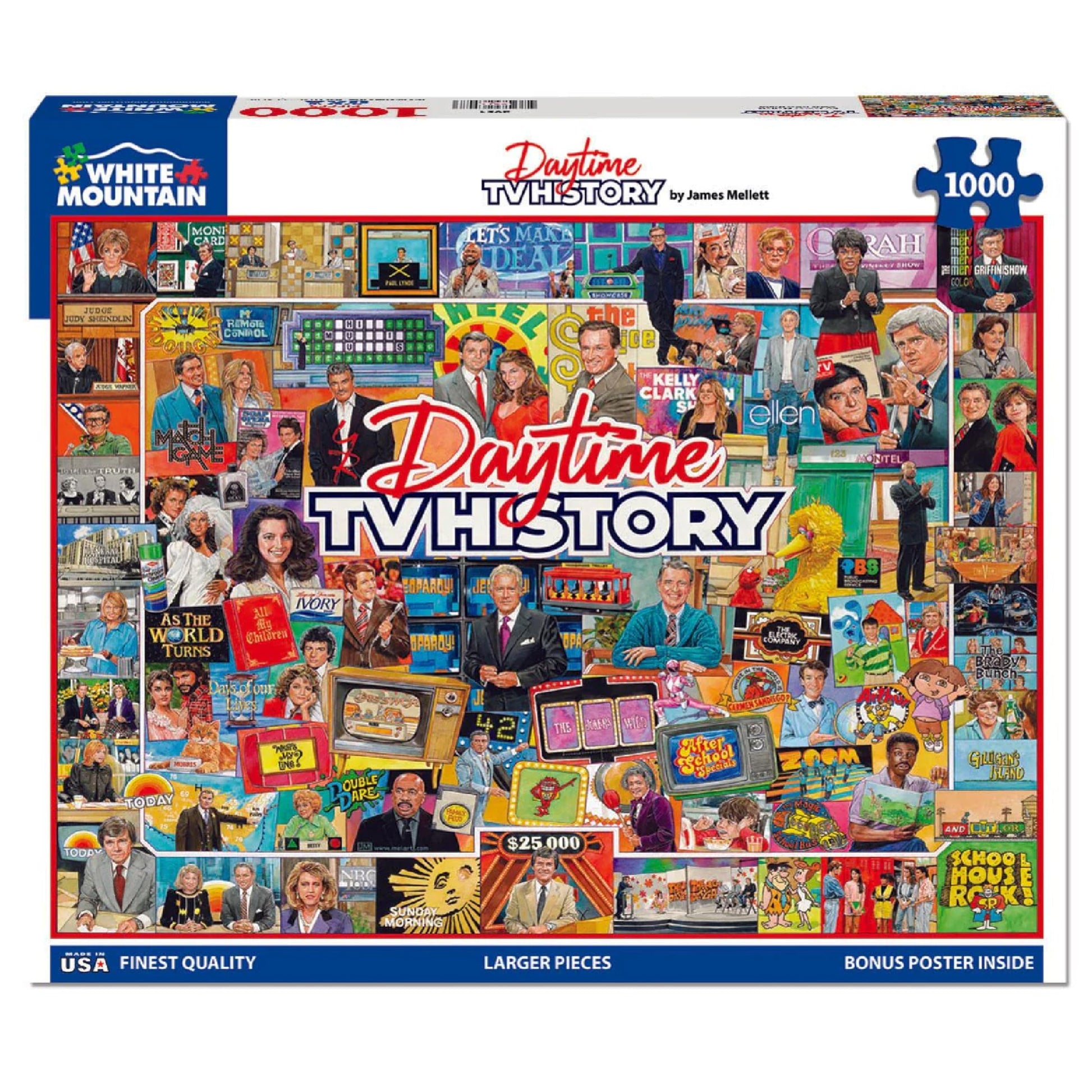 White Mountain 1000 Piece Jigsaw Puzzle Fun Retro, Daytime TV History