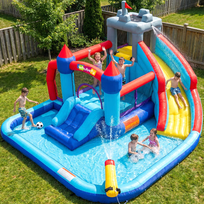 Whubefy 13FT Classic Inflatable Bounce House Water Slide Park for Kids 3-8