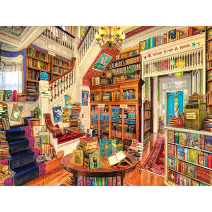 White Mountain 500 Piece Jigsaw Puzzle Cozy Library Books, Readers Paradise
