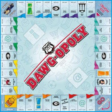 Late for the Sky University of Georgia Dawgopoly Board Game - UGA Bulldogs Campus Property Trading Family Strategy, Alumni Gift, Red and Black Edition