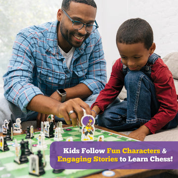 Story Time Chess Set for Kids - Family Game Night, Strategic Game Play - Board Games for Family Night - Perfect for Beginners, Learn Chess with a Fun