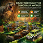 Dinosaur Race Track Toys for Boys 3-5, Flexible Bridge Car Track Set with 2 Toy Cars & Dinosaur Figures, Adventure Race Track Playset for Boys Age 4-7