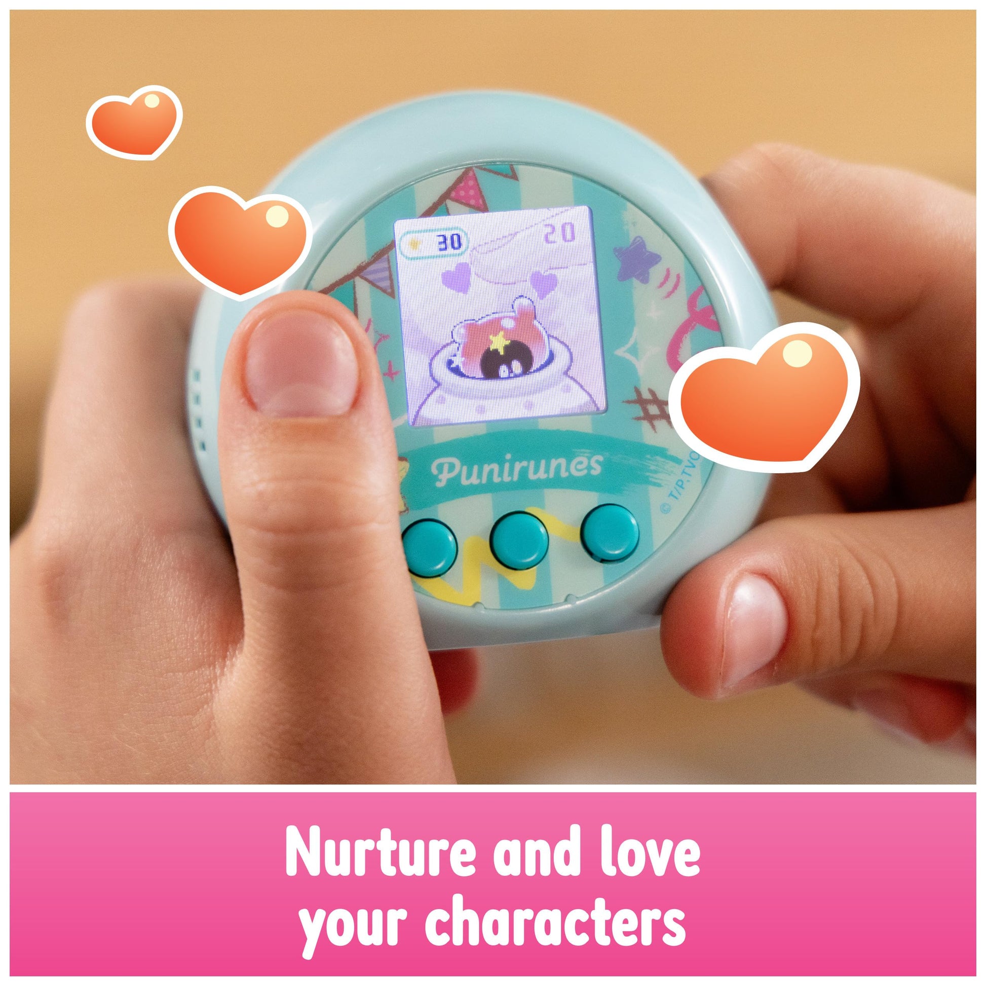 Punirunes, Interactive Digital Toy with 55 Squishy Characters Inside, Reacts to Touch, Color Display, Kids Toys for Ages 5 and up