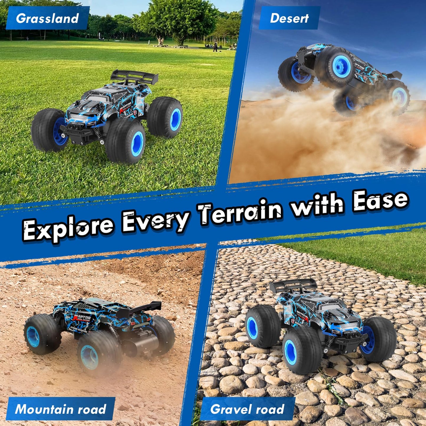 BIFYTON Remote Control Car, Rechargeable 1:18 Rc Cars, All-Terrain RC Truck