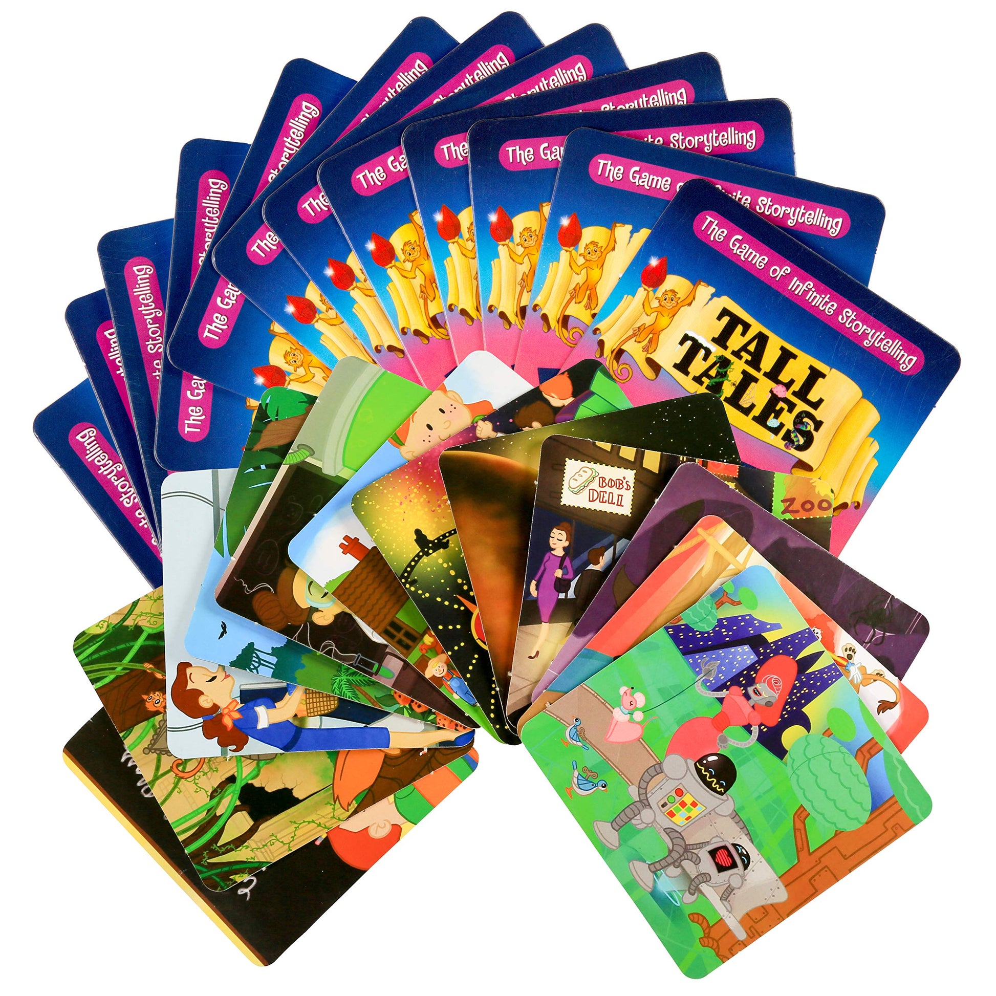 SCS Direct, Tall Tales Board Game & Expansion Combo Pack (93 Piece Set) - Educational Story Telling Game w Story Cards & Game Pieces for 5 Ways