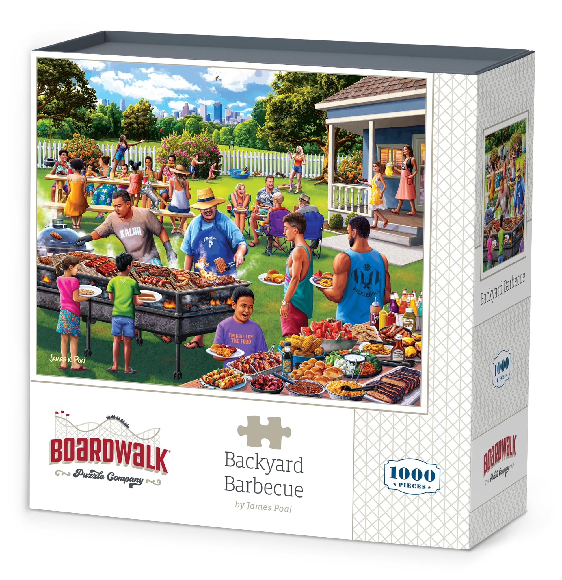 Boardwalk Backyard Barbecue 1000 Piece Jigsaw Puzzle Fun Summer Family Puzzles with Premium Box, Gift for Adults and Family 19"x26"