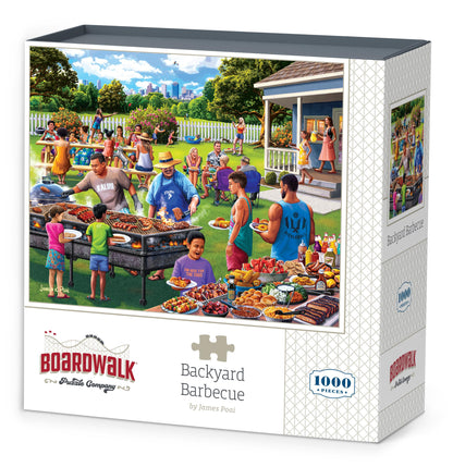 Boardwalk Backyard Barbecue 1000 Piece Jigsaw Puzzle Fun Summer Family Puzzles with Premium Box, Gift for Adults and Family 19"x26"