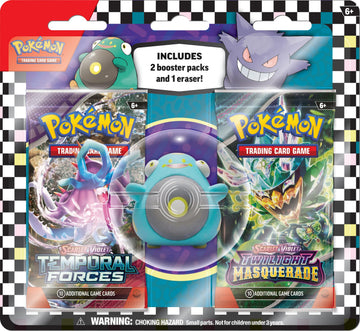 Pokémon TCG: Back to School Eraser Blister - Bellibolt (1 Eraser & 2 Booster Packs)