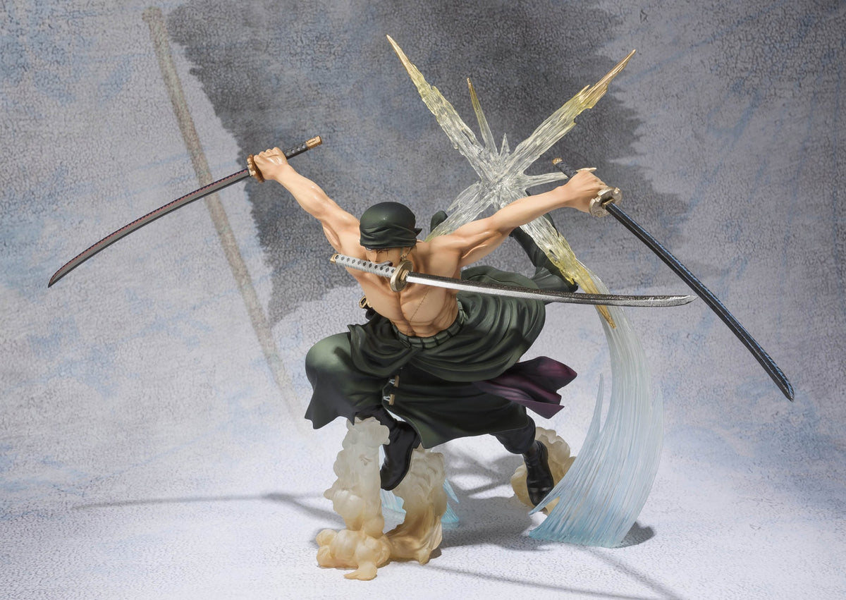 TAMASHII NATIONS Bandai Figuarts Zero Roronoa Zoro Battle Version Rengoku Onigiri Action Figure