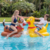 Sloosh Inflatable Pool Float Battle Game Set for Kids & Adults-Includes 2 Giant Ride On Pool Toy Kitten & Puppy for Outdoor Swimming Party Family